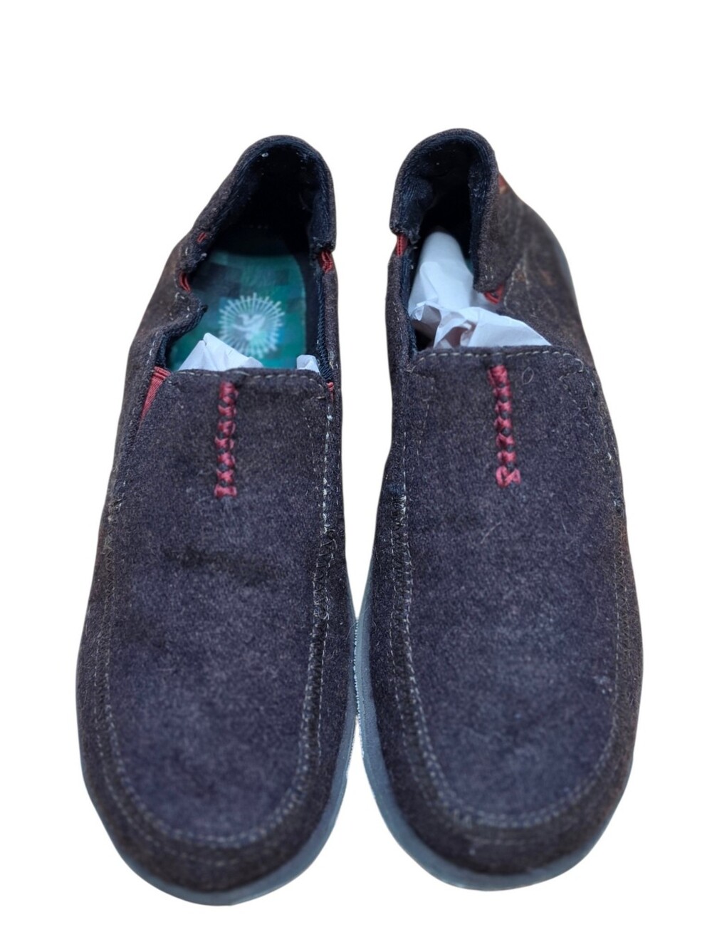 Cushe Surf Slipper Brown Felt Embroidered Slip On Shoes 9 Box 97